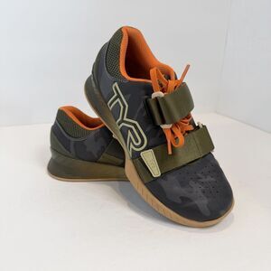 TYR L-1 Lifter Shoes Mens Size 5.5 Women 7 Gray Green Camo Weightlifting Gym